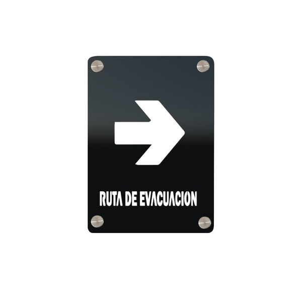 Señalética de Aluminio Mod. Ruta de evacuación flecha