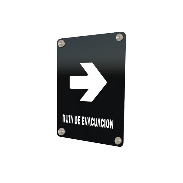 Señalética de Aluminio Mod. Ruta de evacuación flecha